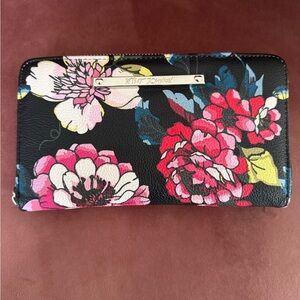 Betsey Johnson Black Floral Clutch/Wristlet
